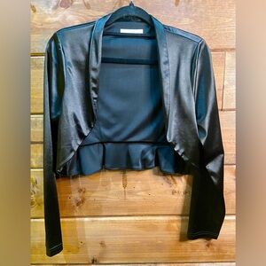 Black Satin Bolero Blazer